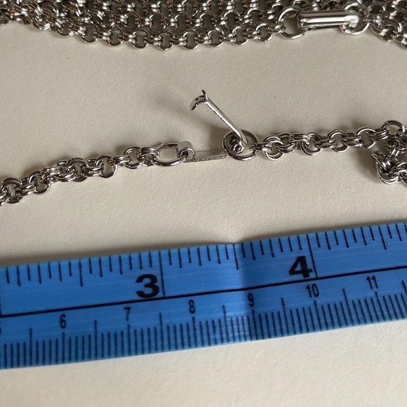 Double Cable Chains in Brass with White Plating Finish - Picture 3 of 5